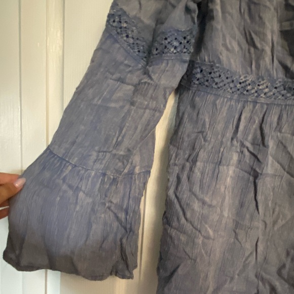 👡💓👀Denim color bell sleeve bohemian top - Picture 3 of 5